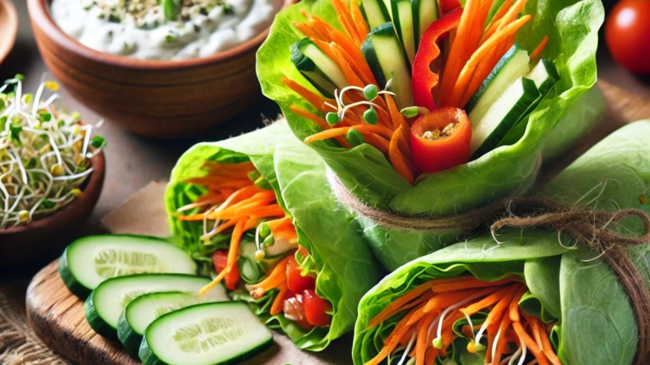 Basische Rohkost-Gemüsewraps