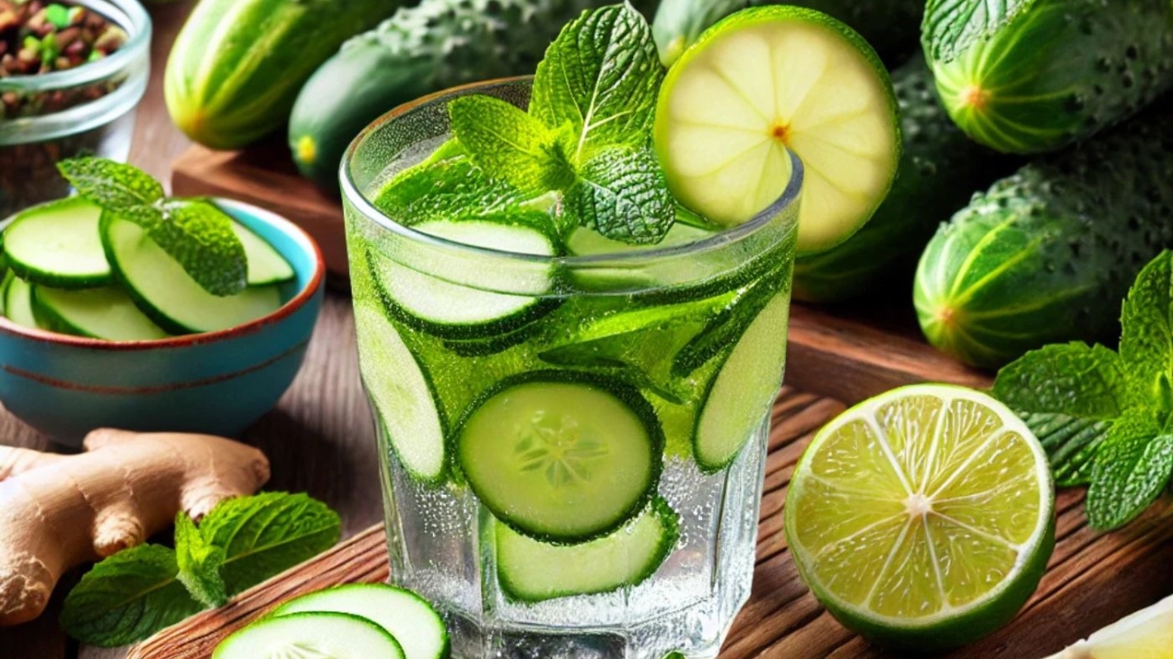 basischer-gurken-minz-limetten-drink